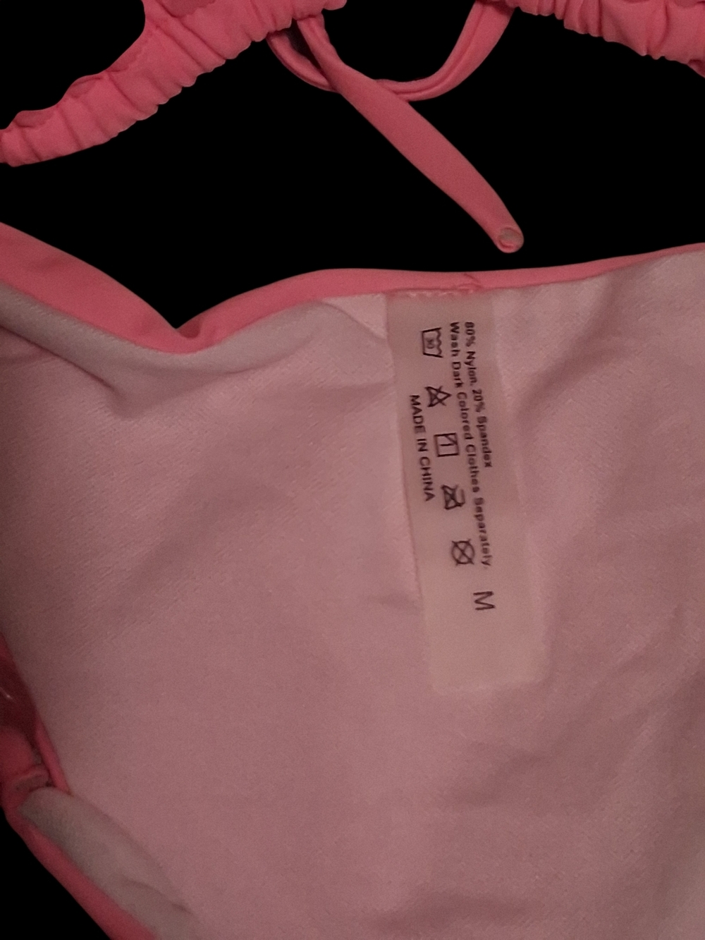SHEIN Pink Triangle Tie Bikini Set - Picture 4 of 7